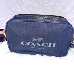 Coach Denim Jes Crossbody Bag Camera Style Horse & Carriage